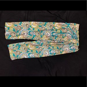 Vera Bradley wide leg paisley print pants